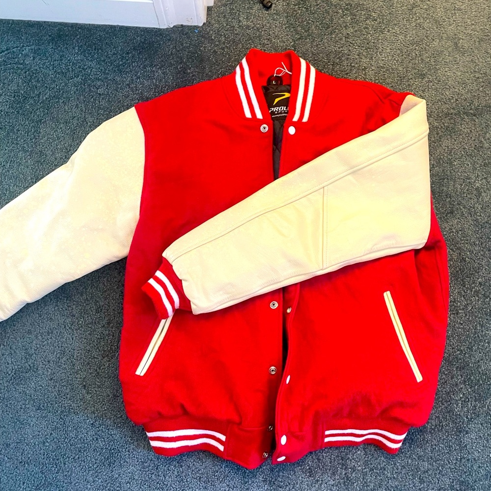 Amazing retro vintage red varsity jacket. No flaws no stains perfect condition.